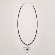 Indiskt Symbolhänge - Silverpläterat (45cm snöre) - Cleopatra Eye - Iolit