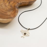 Indiskt Symbolhänge - Silverpläterat (45cm snöre) - Cleopatra Eye - Iolit
