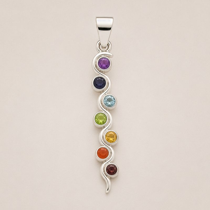 Indiskt Symbolhänge - Silverpläterat (45cm snöre) - Ormchakra