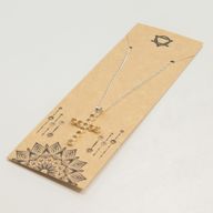 Indiskt Symbolhänge - Silverpläterat (45cm snöre) - Citrin-kors