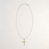 Indiskt Symbolhänge - Silverpläterat (45cm snöre) - Peridotkors