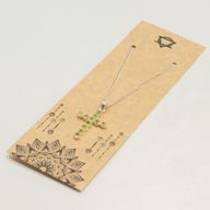 Indiskt Symbolhänge - Silverpläterat (45cm snöre) - Peridotkors