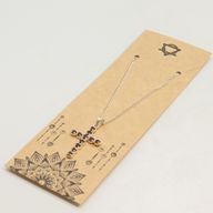 Indiskt Symbolhänge - Silverpläterat (45cm snöre) - Granatkors