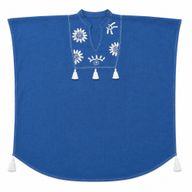 Nomad Sari On the Med Collection - Kaftan - blå med krämfärgat broderi och tofsar