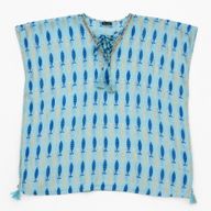Nomad Sari i Med-kollektionen - Kaftan - Turkos och Blått djärvt fiskmönster