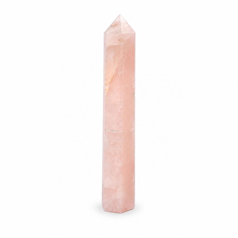 Ädelstensexkantiga obeliskspetsar ca 17 cm - Rosenkvarts