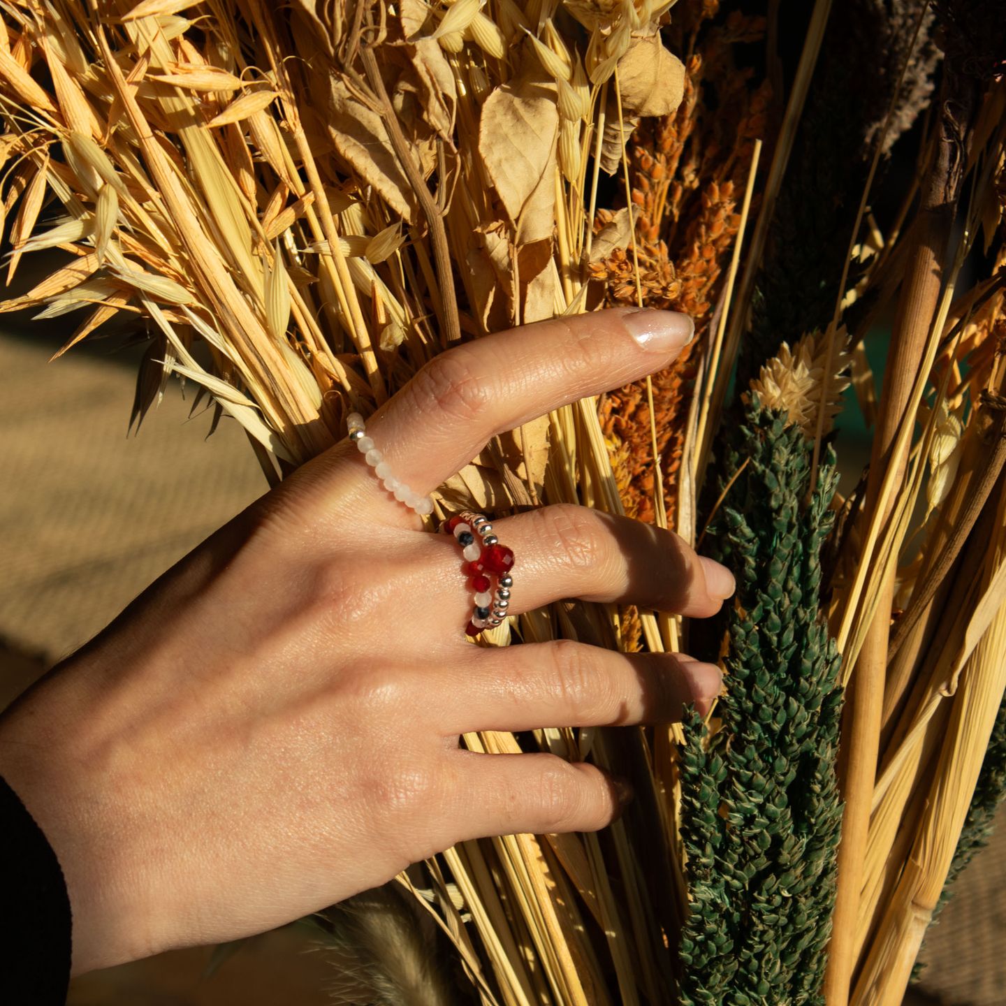 Nymph – Naturinspirerade Ringset med Ädelstenar
