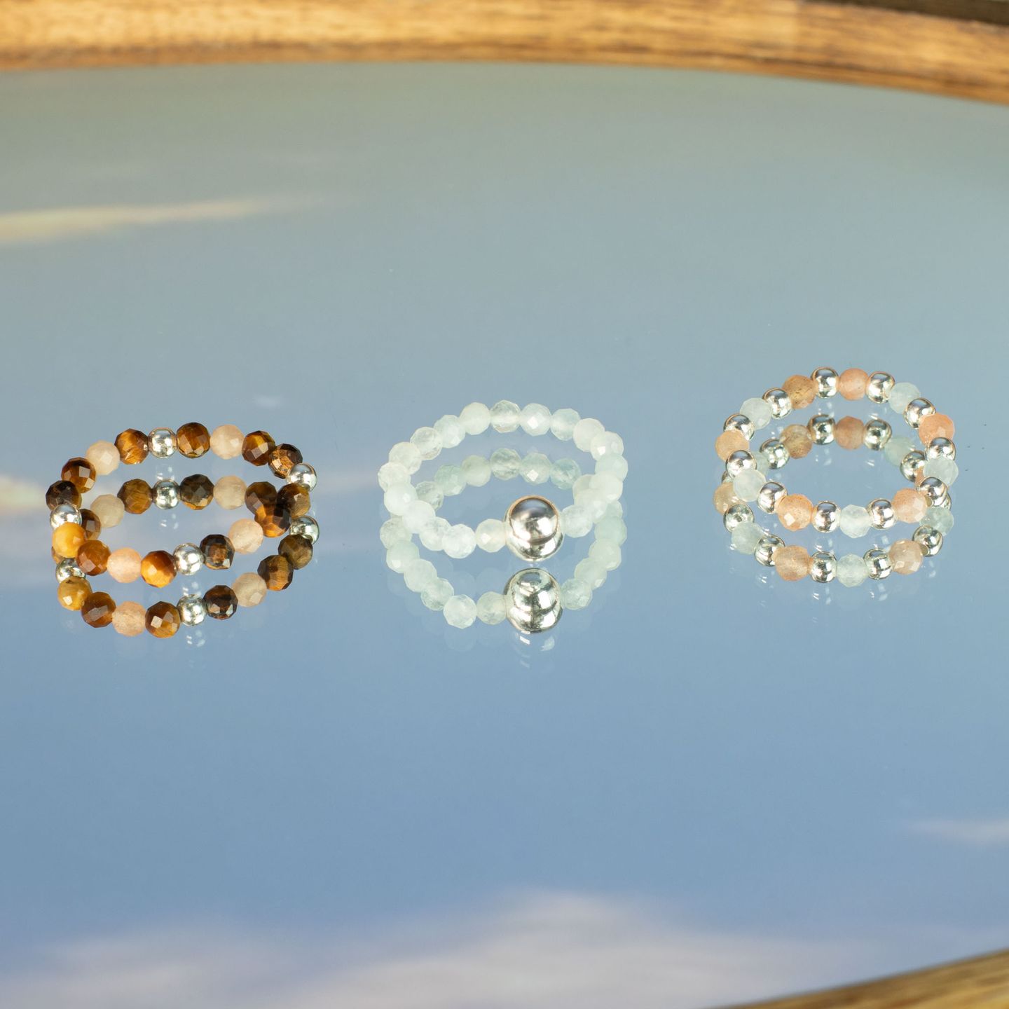 Nymph – Naturinspirerade Ringset med Ädelstenar