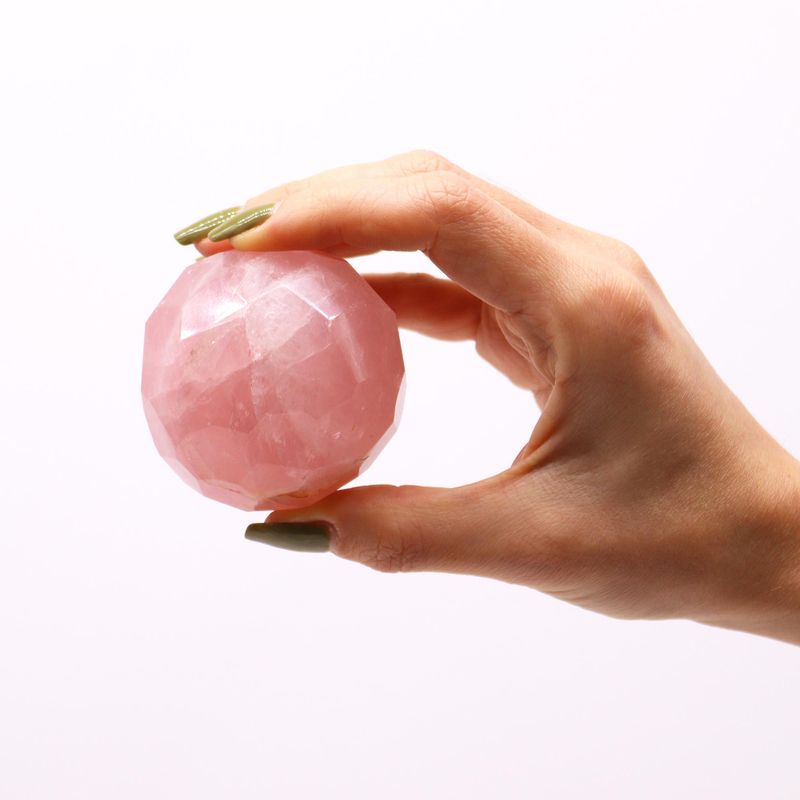 Facetterad Helande Boll & Stativ - Rosenkvarts