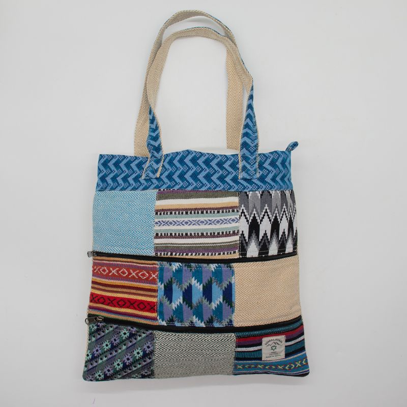 Patchwork Kathmandu toteväska - Dhaka-design (37x38 cm)