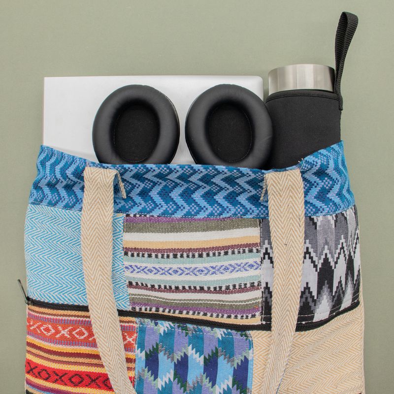 Patchwork Kathmandu toteväska - Dhaka-design (37x38 cm)