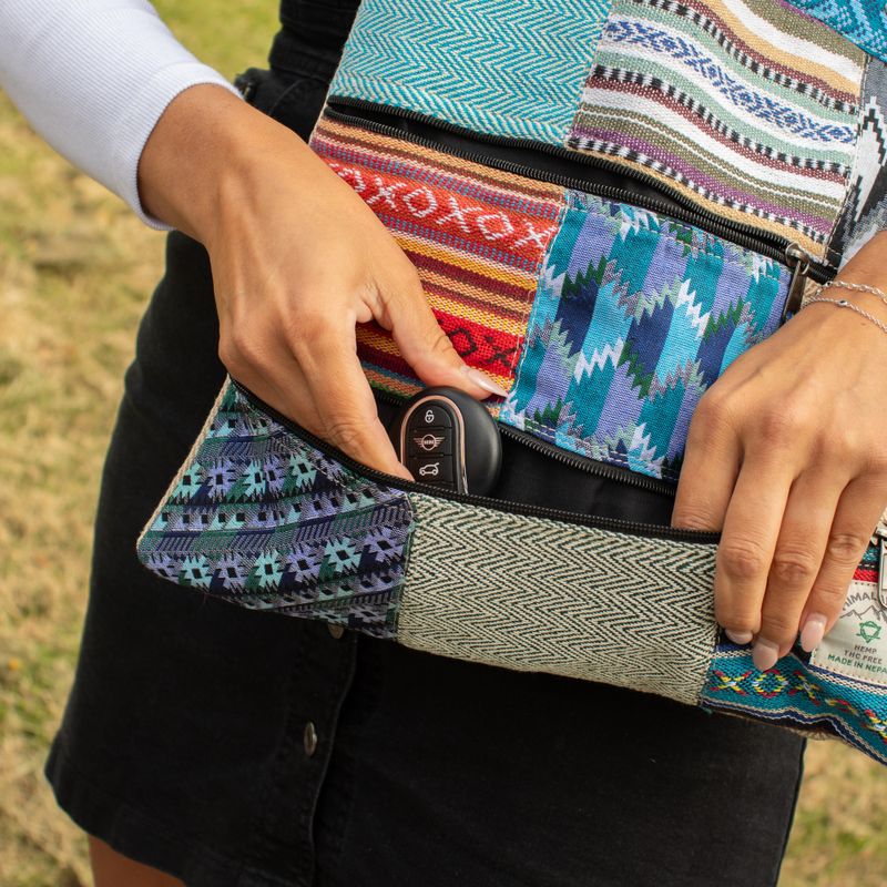 Patchwork Kathmandu toteväska - Dhaka-design (37x38 cm)