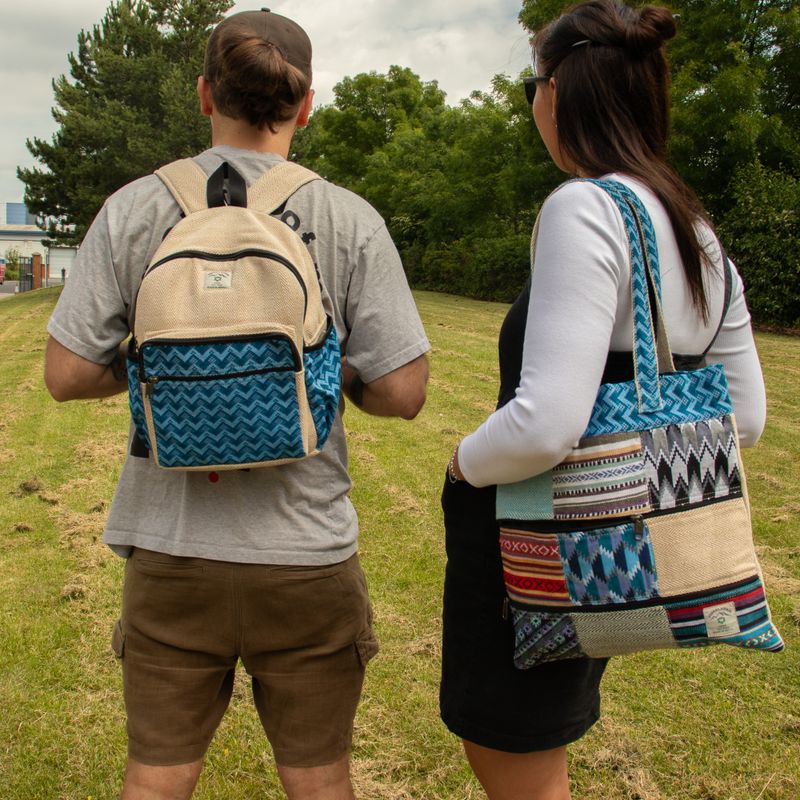 Patchwork Kathmandu toteväska - Dhaka-design (37x38 cm)