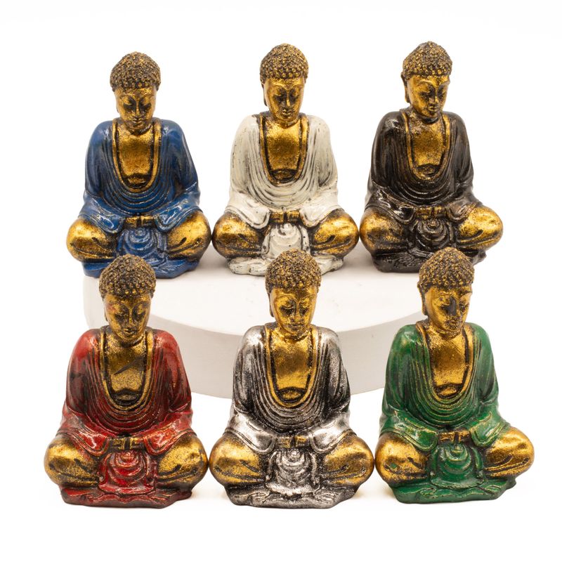 guld mini Buddha (assorterade färger)