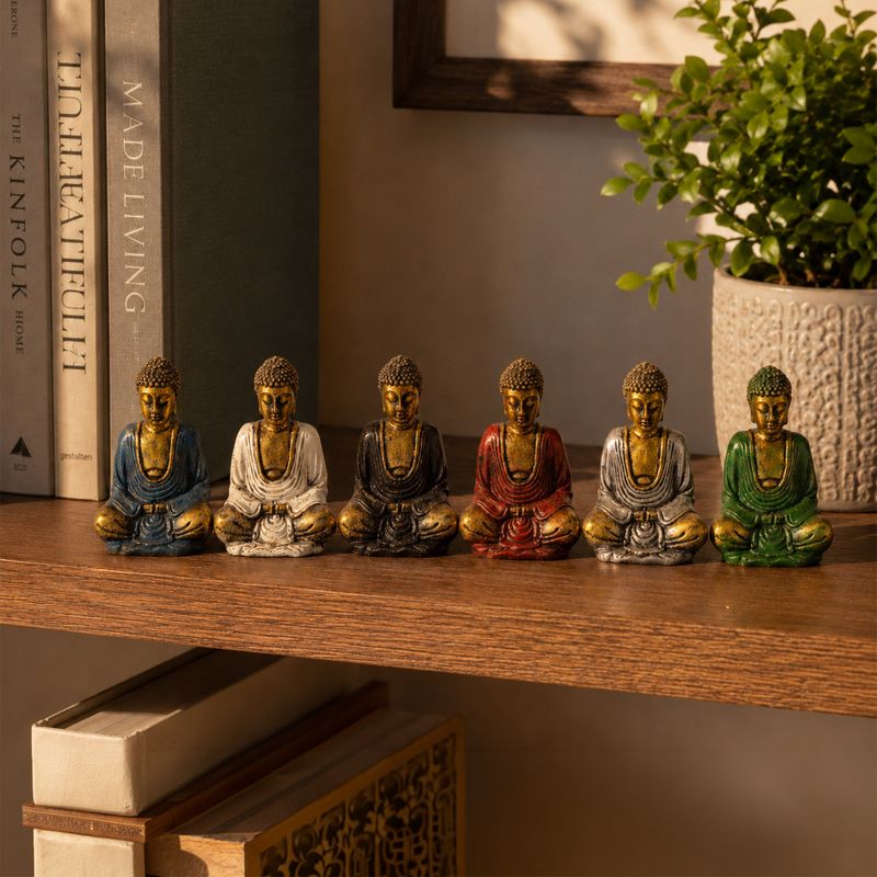 guld mini Buddha (assorterade färger)