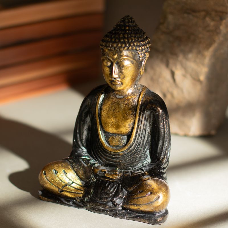 Svart och guld Buddha - Medium