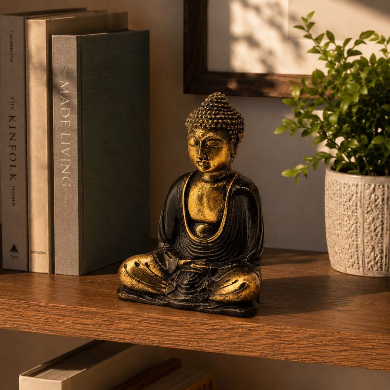 Svart och guld Buddha - Medium