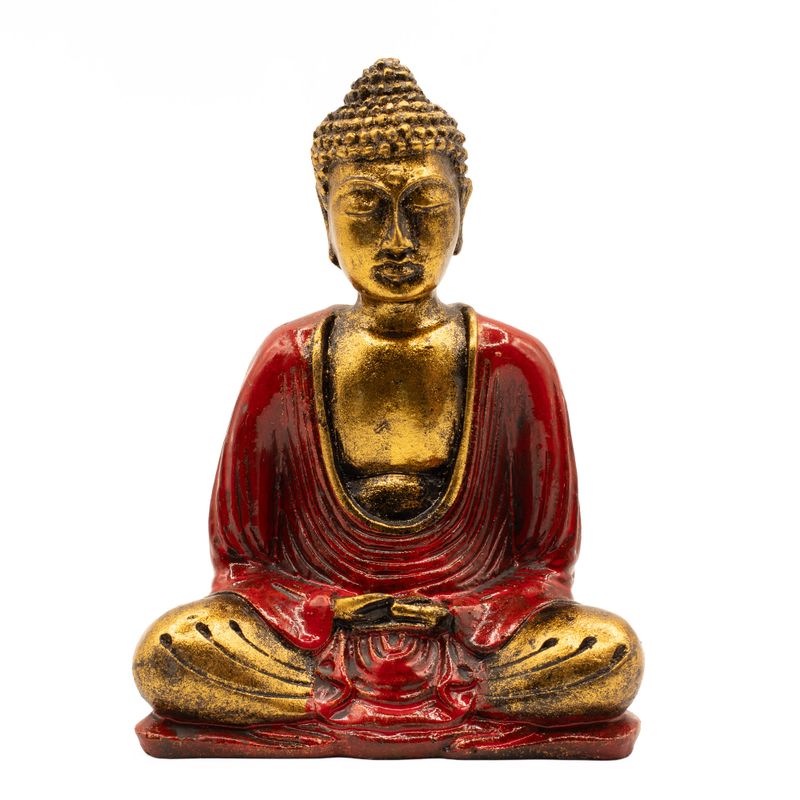 Röd och Guld Buddha - Medium