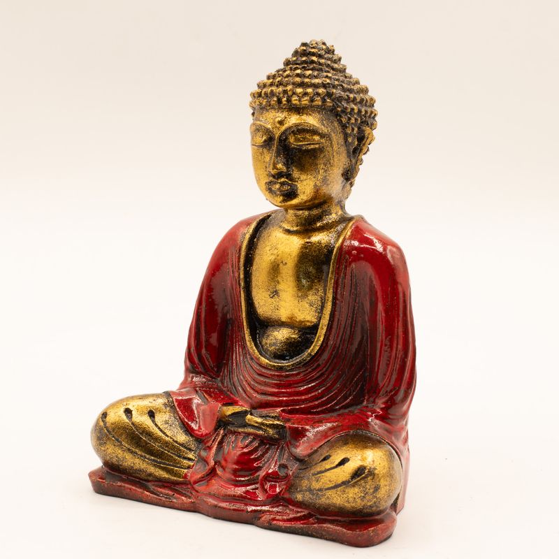 Röd och Guld Buddha - Medium