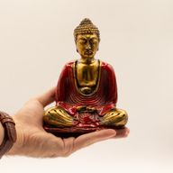 Röd och Guld Buddha - Medium