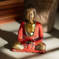 Röd och Guld Buddha - Medium
