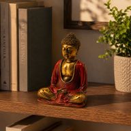 Röd och Guld Buddha - Medium