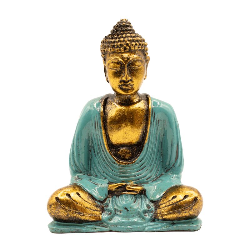 Turkos och guld Buddha - medium