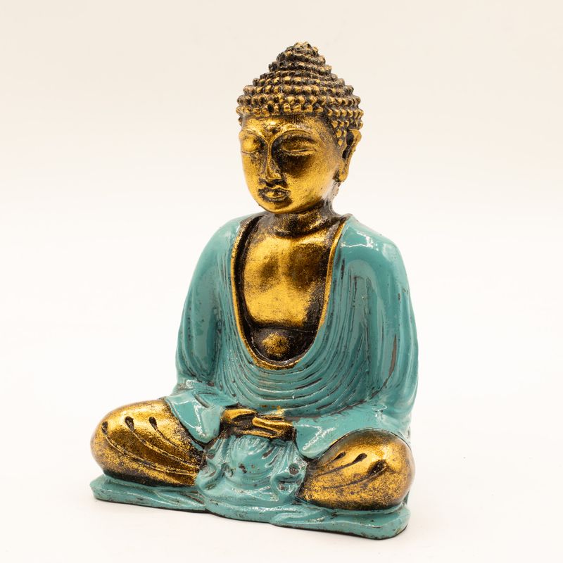 Turkos och guld Buddha - medium