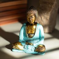 Turkos och guld Buddha - medium