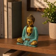 Turkos och guld Buddha - medium