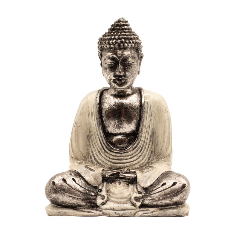 Vit och Grå Buddha - Medium