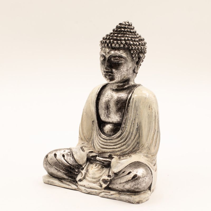 Vit och Grå Buddha - Medium