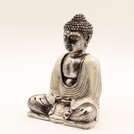 Vit och Grå Buddha - Medium
