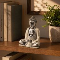 Vit och Grå Buddha - Medium