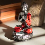 Buddha ljusstake - röd - medium