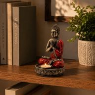 Buddha ljusstake - röd - medium