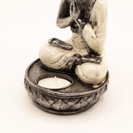 Buddha-ljusstake - Vit - Medel