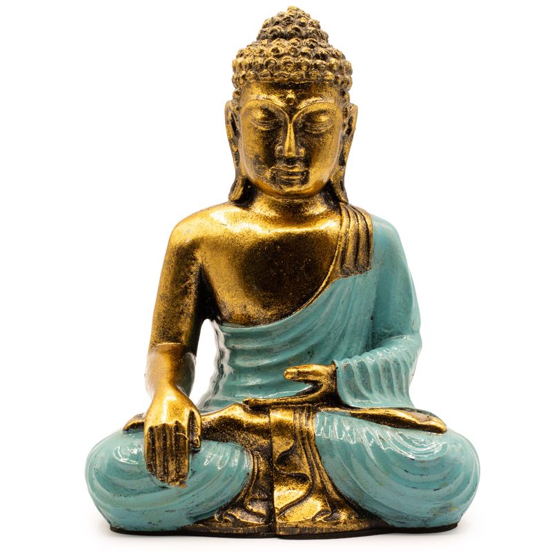 Turkos och guld Buddha - Stor