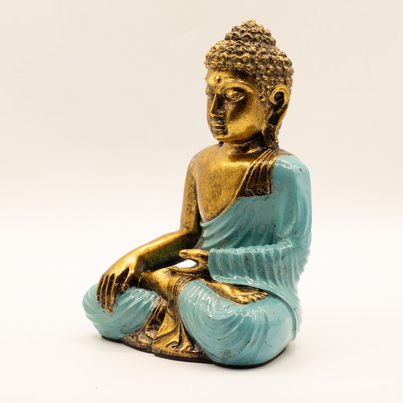 Turkos och guld Buddha - Stor