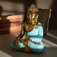 Turkos och guld Buddha - Stor