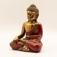Röd & guld Buddha - Stor