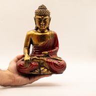 Röd & guld Buddha - Stor
