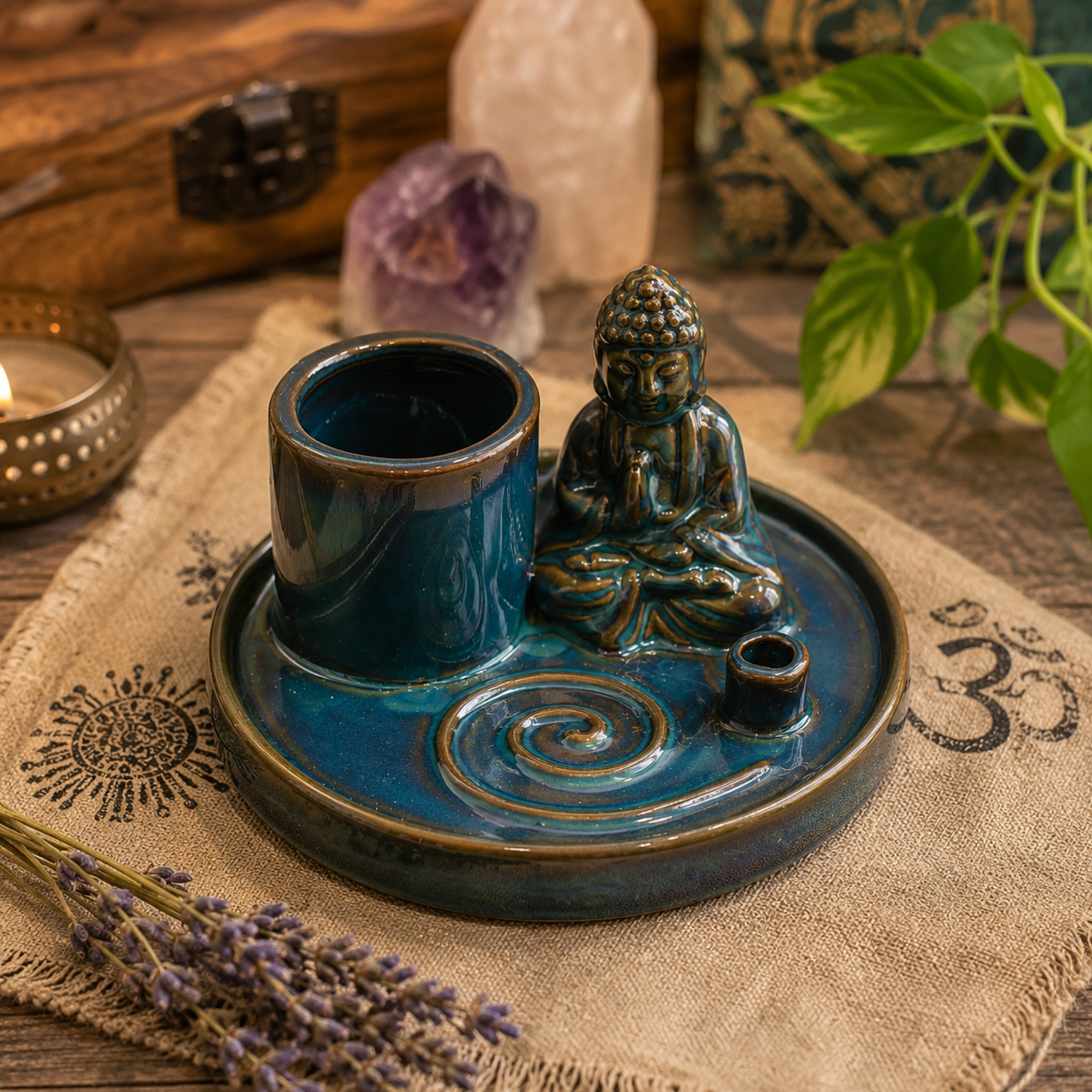 Rökelsefat med Buddha - Keramisk Kollektion