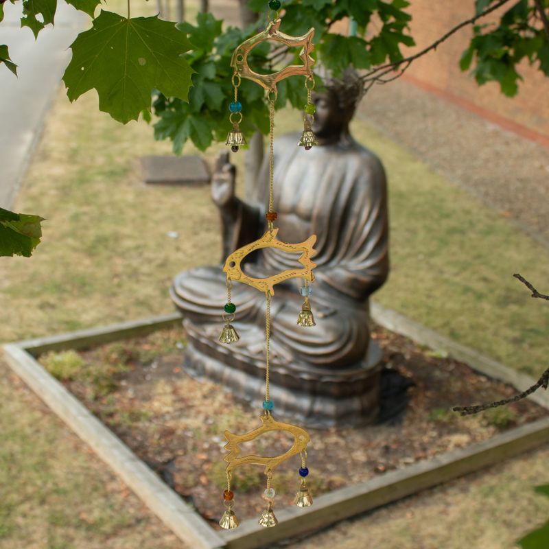 Indiska vindspel - Fish Drop - 7 klockor - 8,5×54 cm