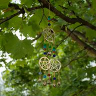 indiska klockor - mässing Tri-Pentagram - 7 klockor - 9,5x32 cm