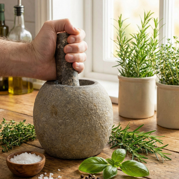 Naturlig flodstensmortel och mortlar
