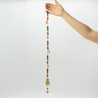 Indiska vindklockor - Buddha i mässing med chakrapärlor och klockor på en sträng - 53 cm