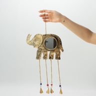 Indiska vindspel - Elefant Stor Spegel 4 bjällror - 24x60cm