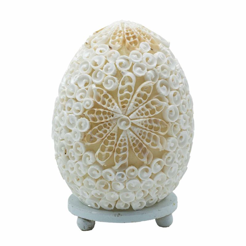 Boho havsskal-lampa - Skuren konstskal-oval - 15 cm