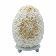 Boho havsskal-lampa - Skuren konstskal-oval - 15 cm